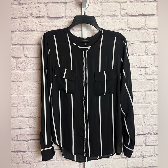 Who What Wear Tops - Who What Wear Striped Blouse size L